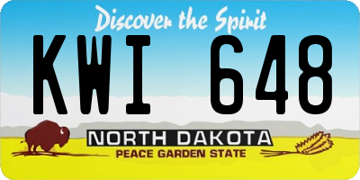 ND license plate KWI648
