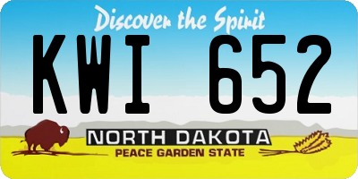 ND license plate KWI652