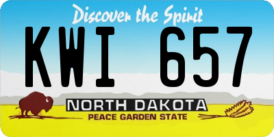 ND license plate KWI657