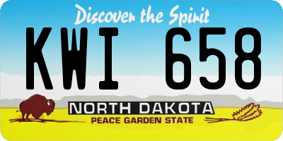 ND license plate KWI658