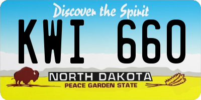 ND license plate KWI660