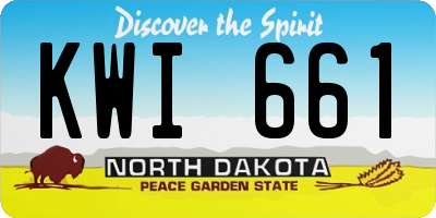 ND license plate KWI661