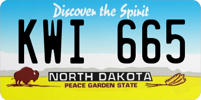 ND license plate KWI665