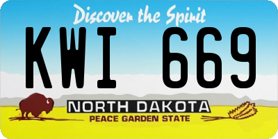 ND license plate KWI669