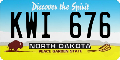 ND license plate KWI676