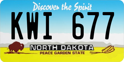 ND license plate KWI677