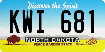 ND license plate KWI681