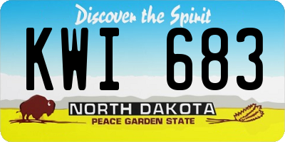 ND license plate KWI683