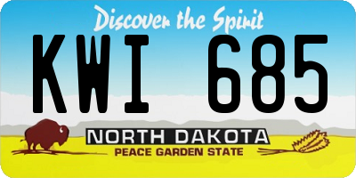 ND license plate KWI685