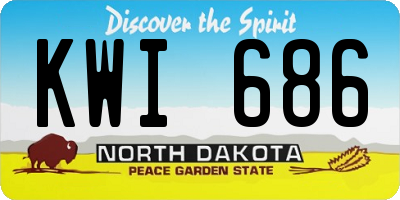 ND license plate KWI686