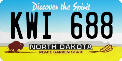 ND license plate KWI688