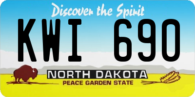 ND license plate KWI690