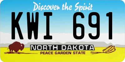 ND license plate KWI691