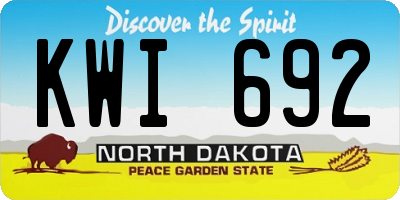 ND license plate KWI692