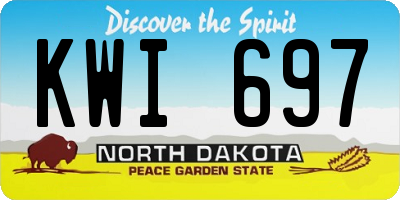 ND license plate KWI697