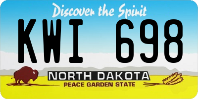 ND license plate KWI698
