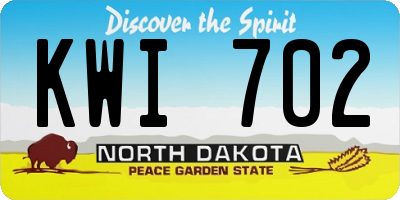 ND license plate KWI702