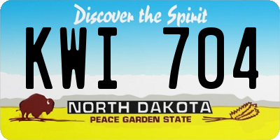 ND license plate KWI704
