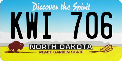 ND license plate KWI706
