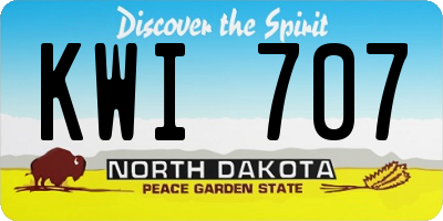 ND license plate KWI707