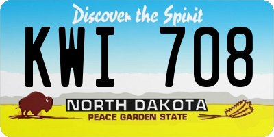 ND license plate KWI708