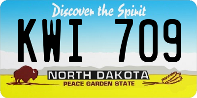 ND license plate KWI709