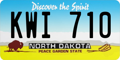 ND license plate KWI710