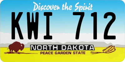 ND license plate KWI712