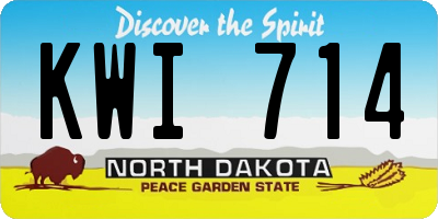 ND license plate KWI714