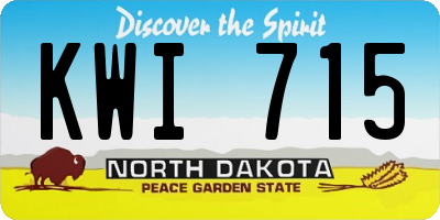 ND license plate KWI715
