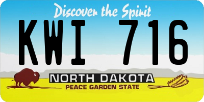 ND license plate KWI716