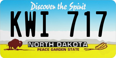 ND license plate KWI717