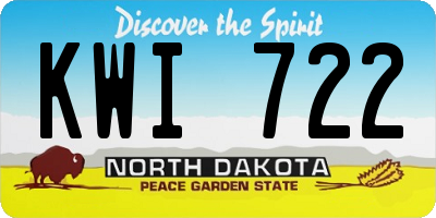 ND license plate KWI722