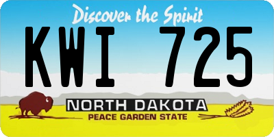 ND license plate KWI725