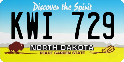 ND license plate KWI729