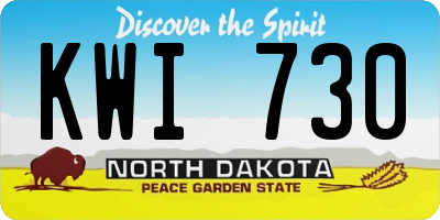 ND license plate KWI730