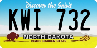 ND license plate KWI732