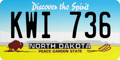 ND license plate KWI736