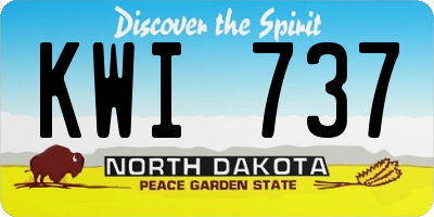 ND license plate KWI737