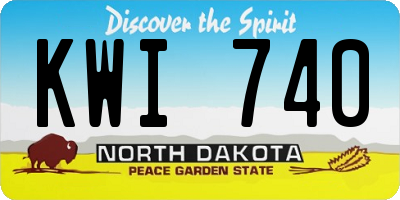 ND license plate KWI740