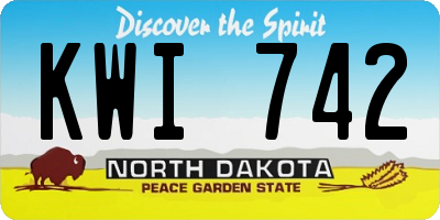 ND license plate KWI742