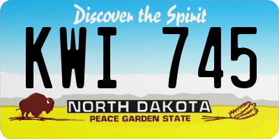 ND license plate KWI745