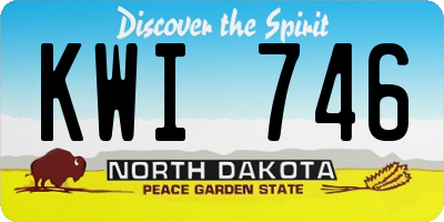 ND license plate KWI746