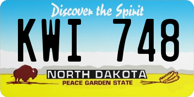 ND license plate KWI748