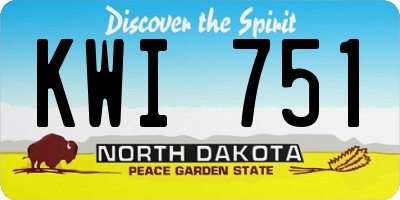 ND license plate KWI751