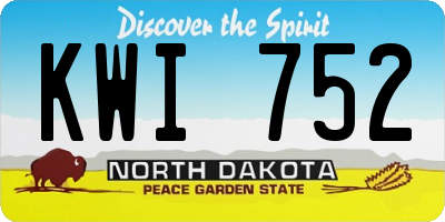 ND license plate KWI752