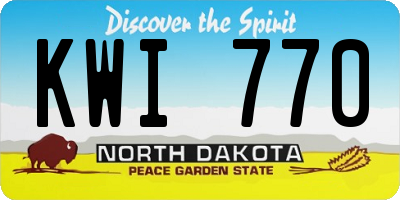 ND license plate KWI770