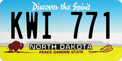ND license plate KWI771