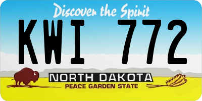 ND license plate KWI772