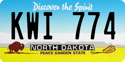 ND license plate KWI774